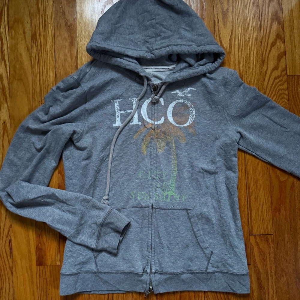 Vintage Y2K 2000s Hollister summer sunshine faded design zip up